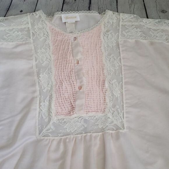 Vintage 1960s Barbizon Peignoir Negligee Pink Lace Night Gown - Picture 11 of 12